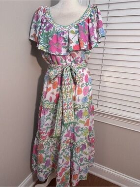 Gretchen Scott Floral Ruffled Dress M